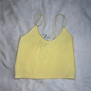 Pale Yellow Ribbed Cami